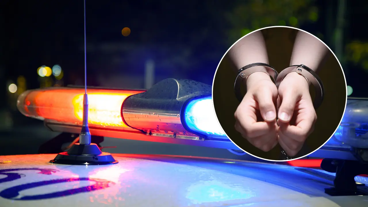 Luces de patrulla y manos esposadas por detención de 16 personas en el concierto de Bad Bunny | Canva Pro