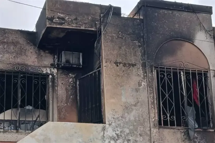 imagen recuadro Domicilio incendiado en el fraccionamiento Los Ángeles en Matamoros. Foto: Carlos García