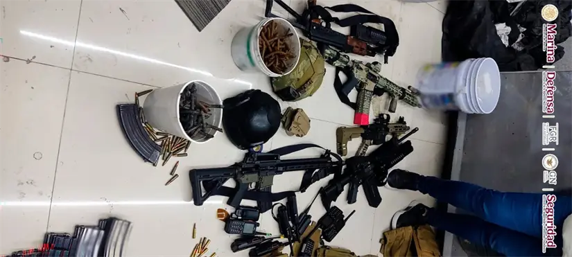 imagen recuadro Armamento asegurado durante la detención de