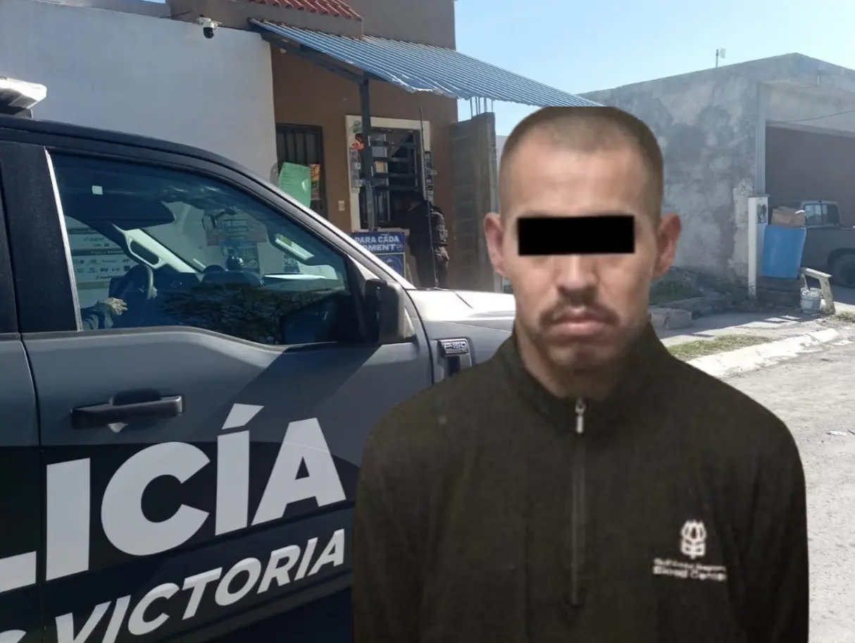 El sospechoso identificado como Miguel “N”, conocido bajo el alias de “El Pampers”, de 27 años, sustrajo una batería y un estéreo del negocio. Foto: Secretaría de Seguridad y Vialidad de Salinas Victoria | Canva.