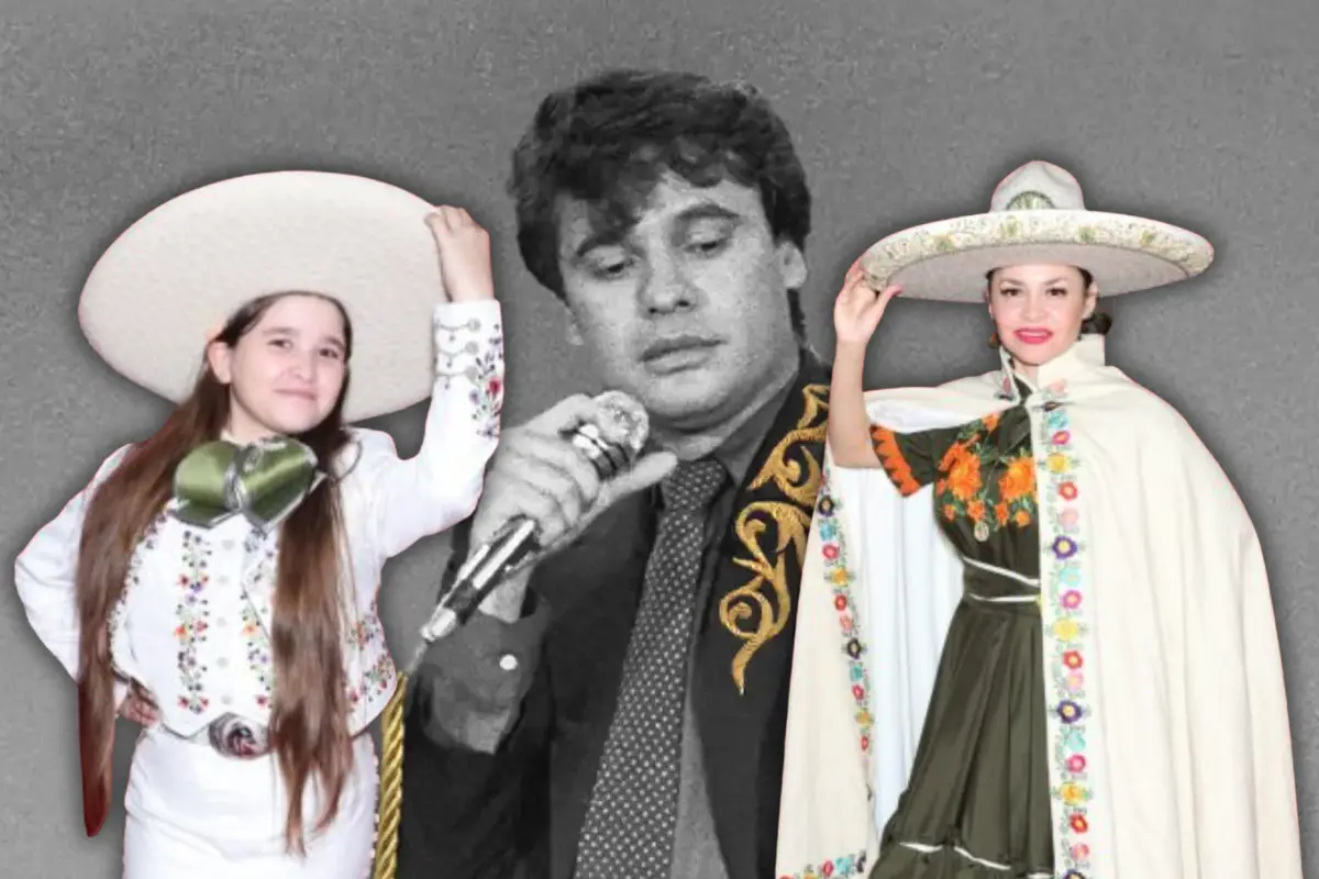 Edith Encalada y Nura Francis celebran su tercer Micrófono de Oro por su álbum Homenaje a Juan Gabriel, distinguido por la Asociación Nacional de Locutores de México (Foto: IG @soyjuangabriel_ / Web, lachicuela.com / Canva)