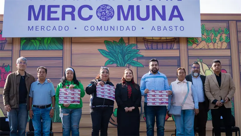 imagen recuadro Entrega de vales del programa Mercado, Comunidad y Abasto (Mercomuna) a 35 mil nuevas familias beneficiarias.| Gobierno CDMX