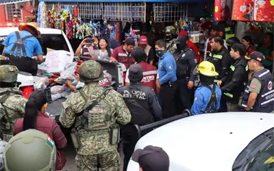 Autoridades decomisan pirotecnia clandestina en el centro de Villahermosa, Tabasco, tras operativo