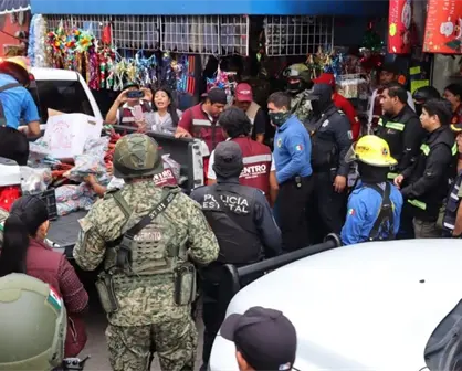 Autoridades decomisan pirotecnia clandestina en el centro de Villahermosa, Tabasco, tras operativo