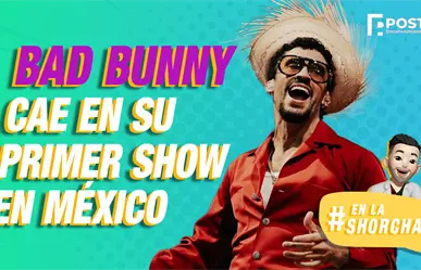 "¡Barrió el piso con la... cadera!" Bad Bunny sufre caída en ´La Casita´ durante su show en CDMX