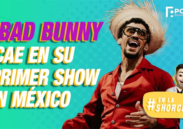 "¡Barrió el piso con la... cadera!" Bad Bunny sufre caída en ´La Casita´ durante su show en CDMX