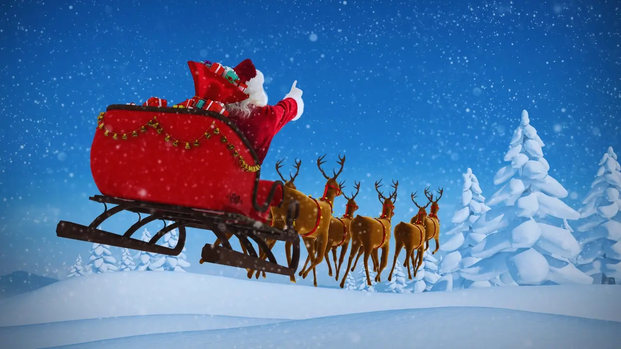 Imagen ilustrativa de Santa Claus con renos. Foto: Canva