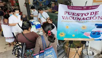 Refuerzan vacunación invernal en Yucatán con la instalación de puestos en el estado