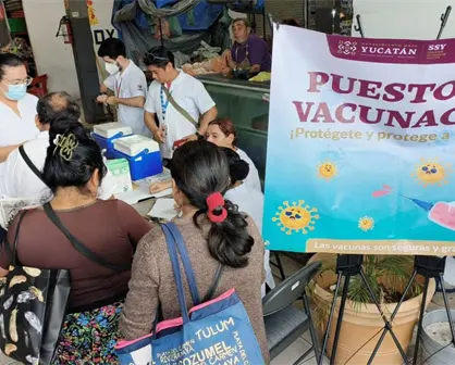 Refuerzan vacunación invernal en Yucatán con la instalación de puestos en el estado