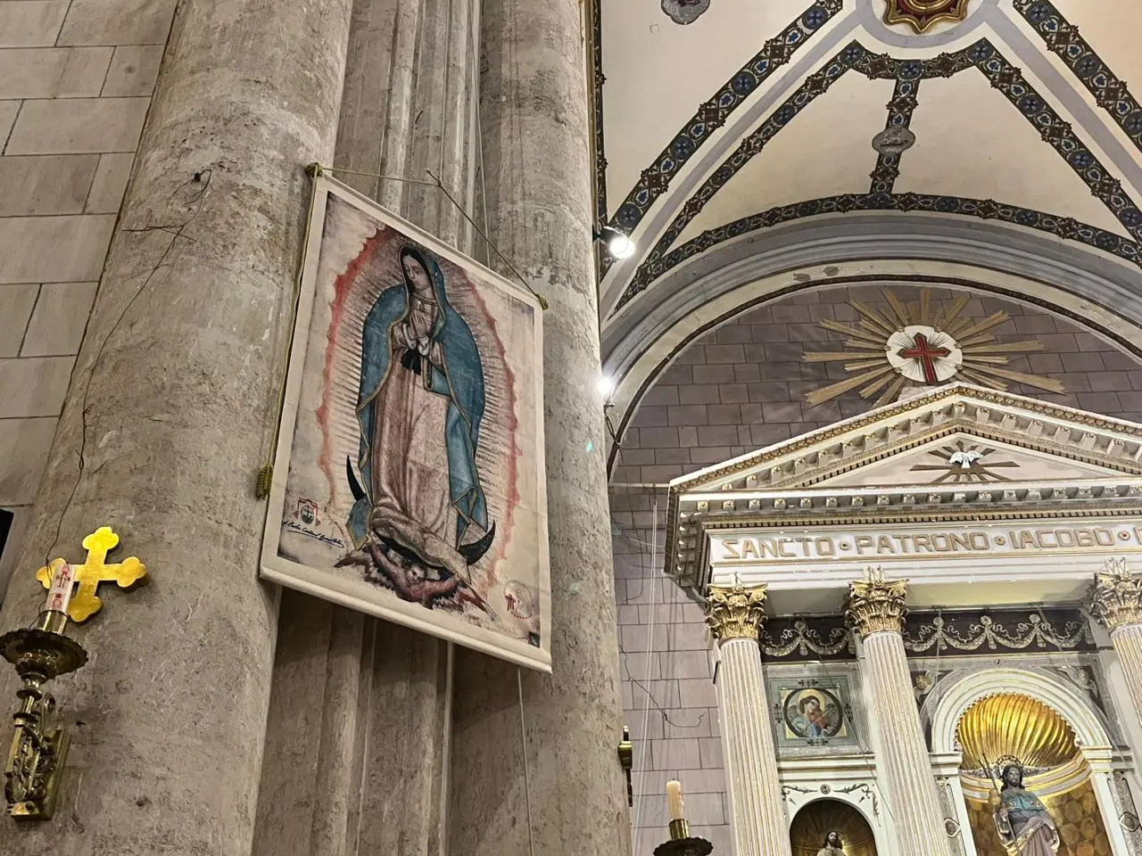 Imagen de la Virgen de Guadalupe en una iglesia de Saltillo. (Leslie Delgado)