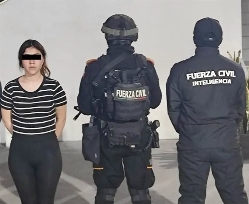 imagen recuadro Mujer detenida. Foto: Fuerza Civil.