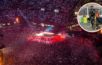 Perro policía de CDMX se vuelve viral por vestir como Bad Bunny durante operativos de su concierto