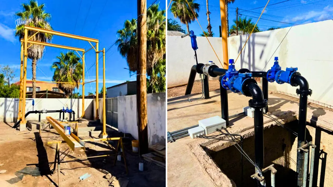 Rehabilitación de infraestructura de bombeo en Loreto, clave para el funcionamiento del sistema de tratamiento de aguas residuales del municipio. Foto: Comisión Estatal del Agua de BCS