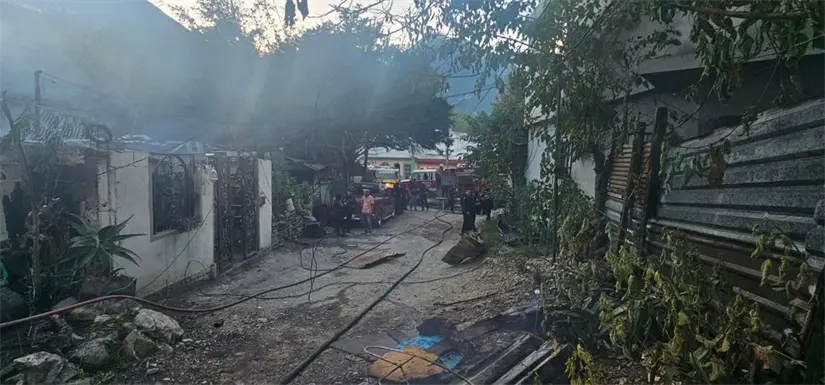 imagen recuadro Incendio en Guadalupe. Foto: Protección Civil de nuevo León.