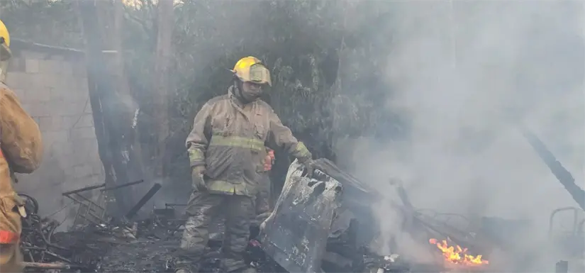 imagen recuadro Incendio en Guadalupe. Foto: Protección Civil de nuevo León.