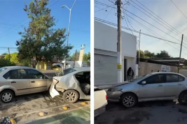 Estrepitosa mañana en Mérida: automóvil choca varios vehículos estacionados en San Antonio Kaua Estrepitosa mañana en Mérida: automóvil choca varios vehículos estacionados en San Antonio Kaua
