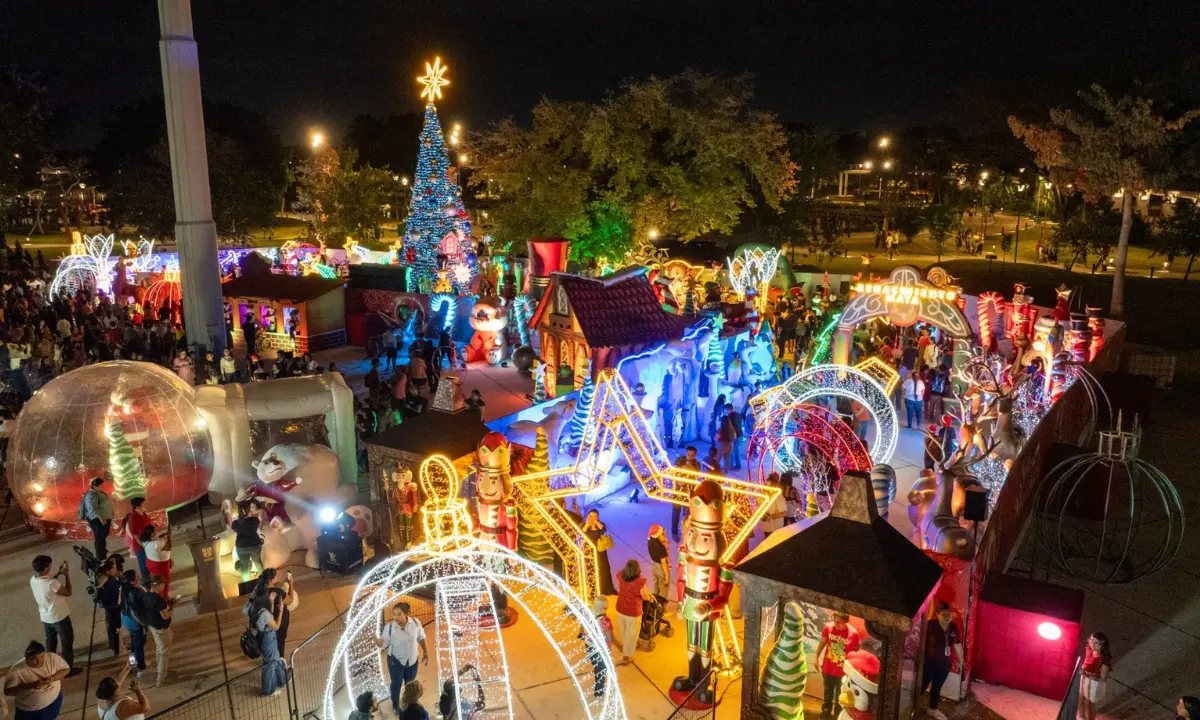 La Villa Navideña se encuentra en el Gran Parque La Plancha en Mérida Foto: Gobierno de Yucatán