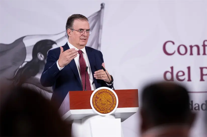 Marcelo Ebrard en conferencia de prensa del 15 de diciembre. Foto: Presidencia de la República