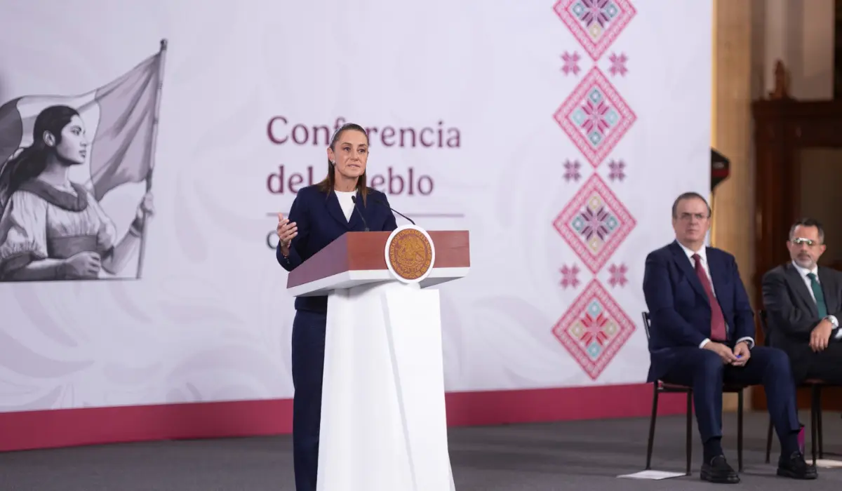 Claudia Sheinbaum en conferencia matutina del lunes 15 de diciembre. Foto: Presidencia de la República