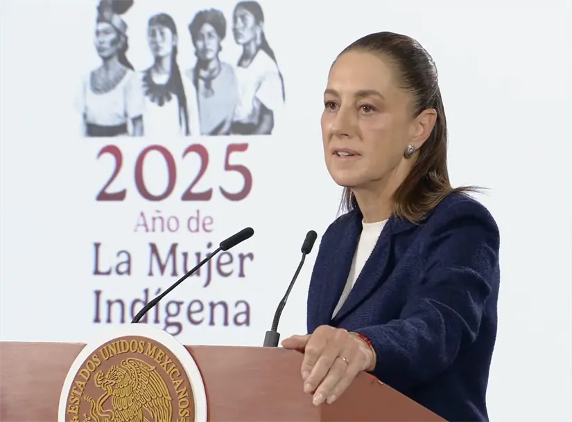 imagen recuadro Claudia Sheinbaum durante conferencia de prensa del 15 de diciembre. Captura de pantalla: YouTube (Claudia Sheinbaum)