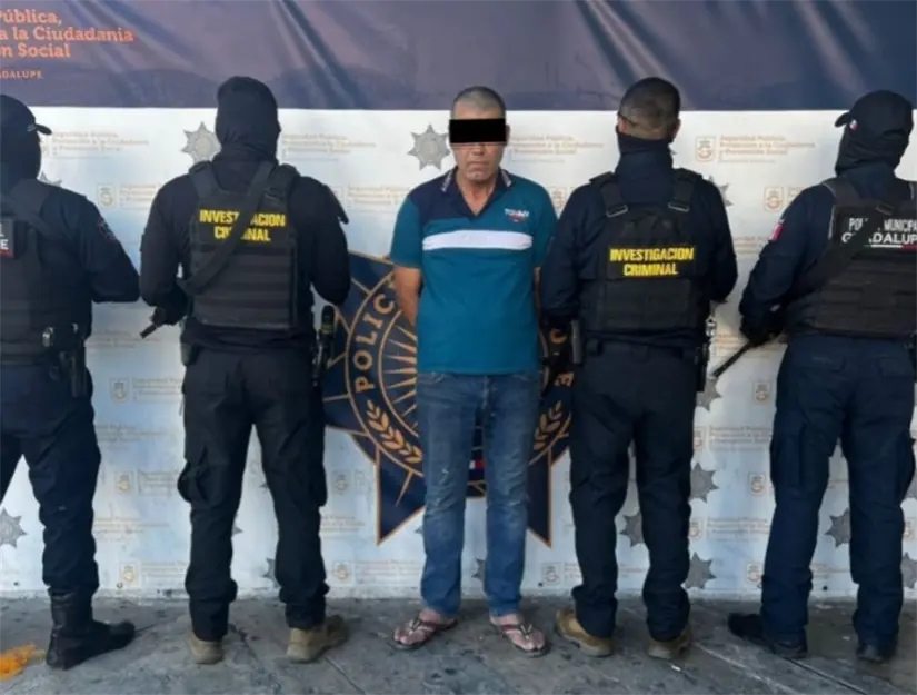 imagen recuadro Dagoberto N, fue detenido por las autoridades en Guadalupe. Foto: Policía de Guadalupe.