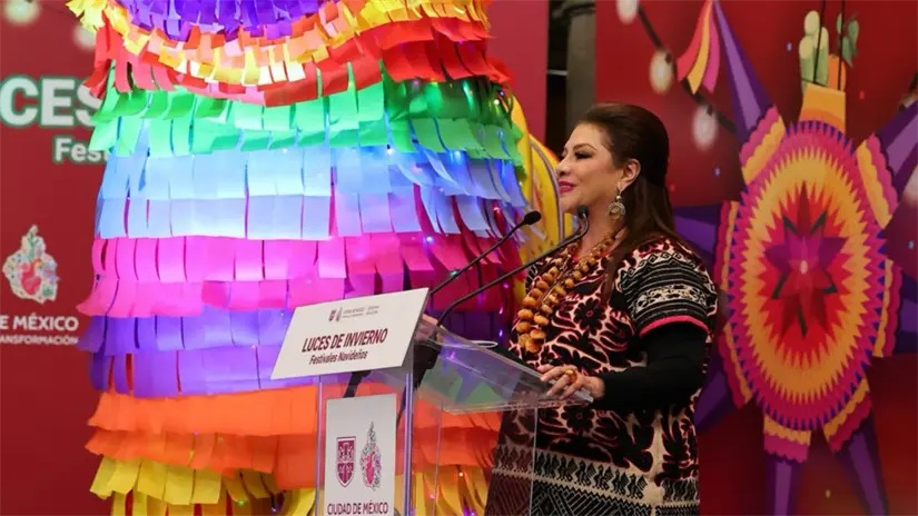 Clara Brugada presenta Luces de invierno. | Foto: Gobierno CDMX
