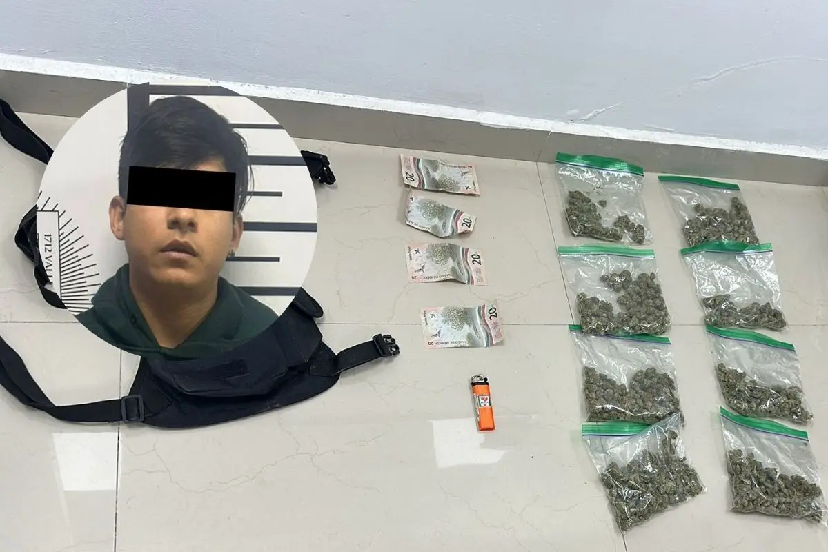 El presunto narcomenudista fue identificado como Juan N, de 24 años de edad, y fue puesto a disposición del Ministerio Pública. Foto: Canva