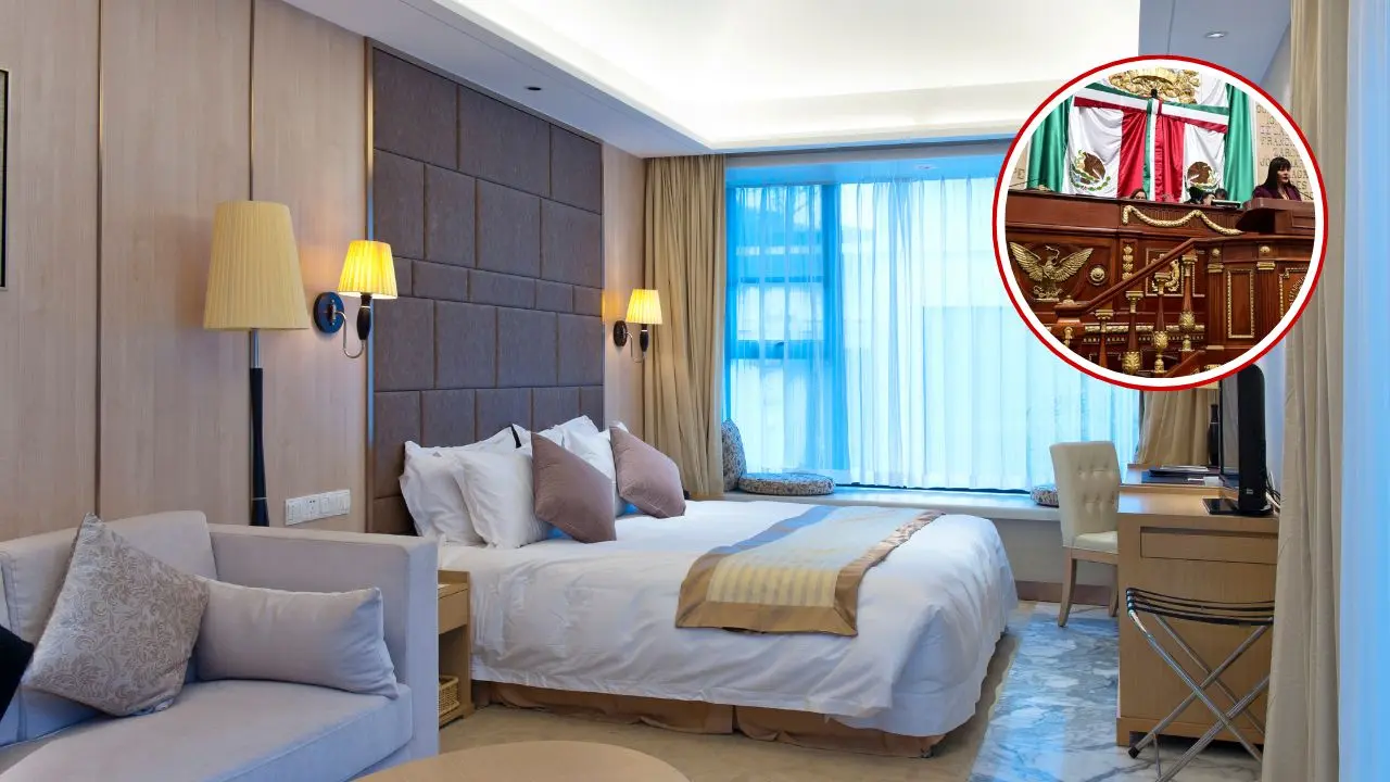 Habitación de un hotel, Congreso de la CDMX. Foto: X (@Congreso_CdMex) | Canva