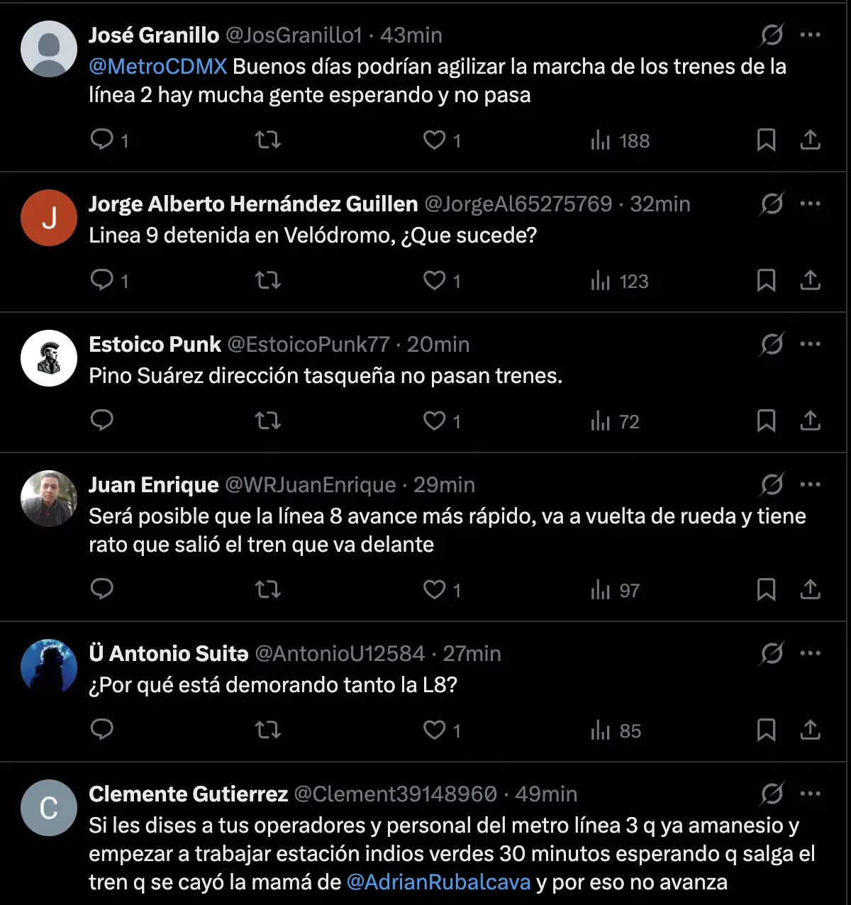 imagen recuadro Comentarios de usuarios del Metro CDMX. Foto: X (@MetroCDMX)