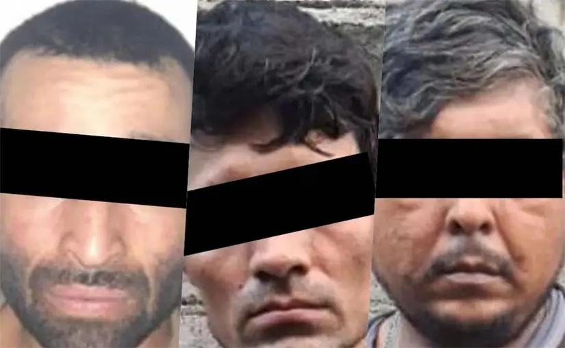 imagen recuadro Fotos de los tres sujetos detenidos. Foto: SSPC