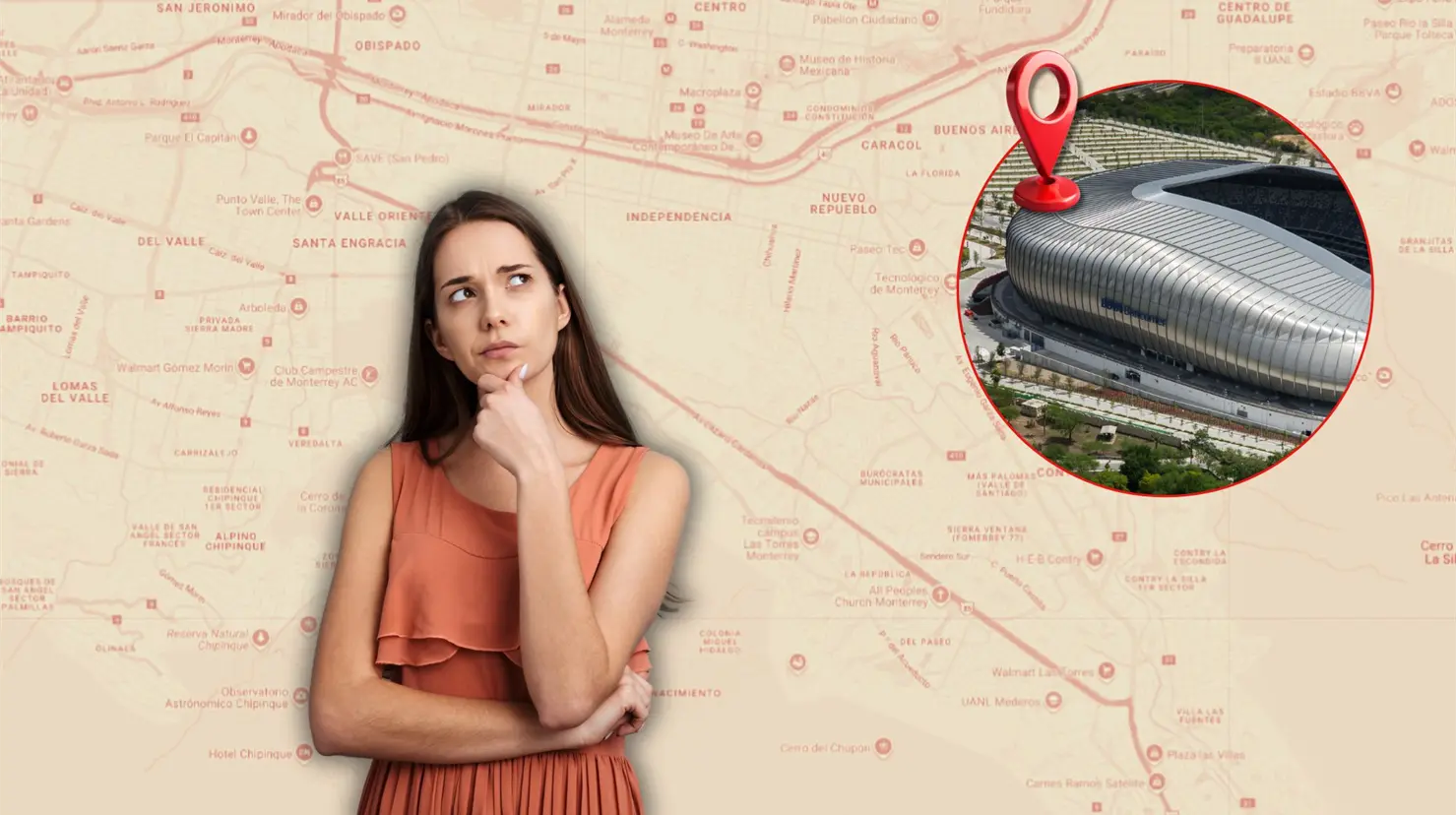 Google Maps permite identificar rutas alternas y tiempos estimados de traslado rumbo al Estadio BBVA. Foto: Canva l Google Maps l Rayados