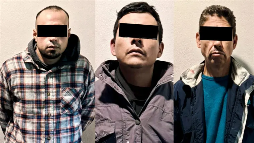 imagen recuadro Luis Ángel, de 31 años; Alexis Eduardo, de 32; y Daniel Gerardo, de 48 años Foto: Policía de Guadalupe