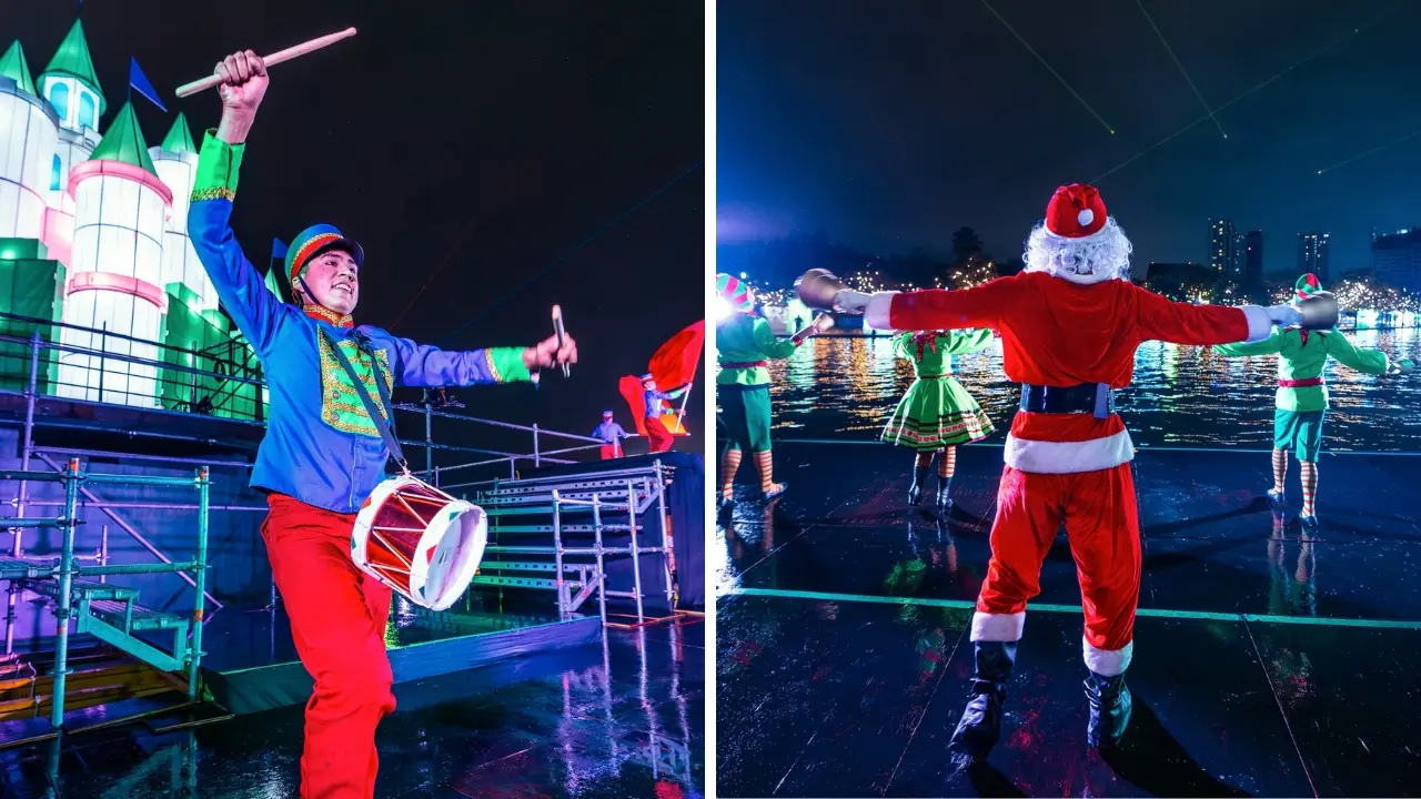 El castillo en Luztopía donde se presentan musicales navideños. Foto: Instagram Luztopía