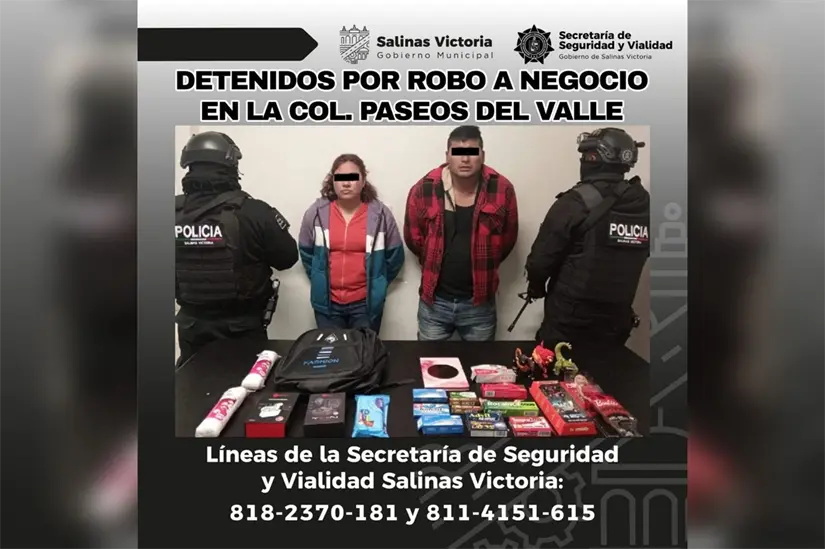 imagen recuadro Los hechos ocurrieron mientras los elementos municipales realizaban labores preventivas. Foto: Secretaría de Seguridad y Vialidad Salinas Victoria