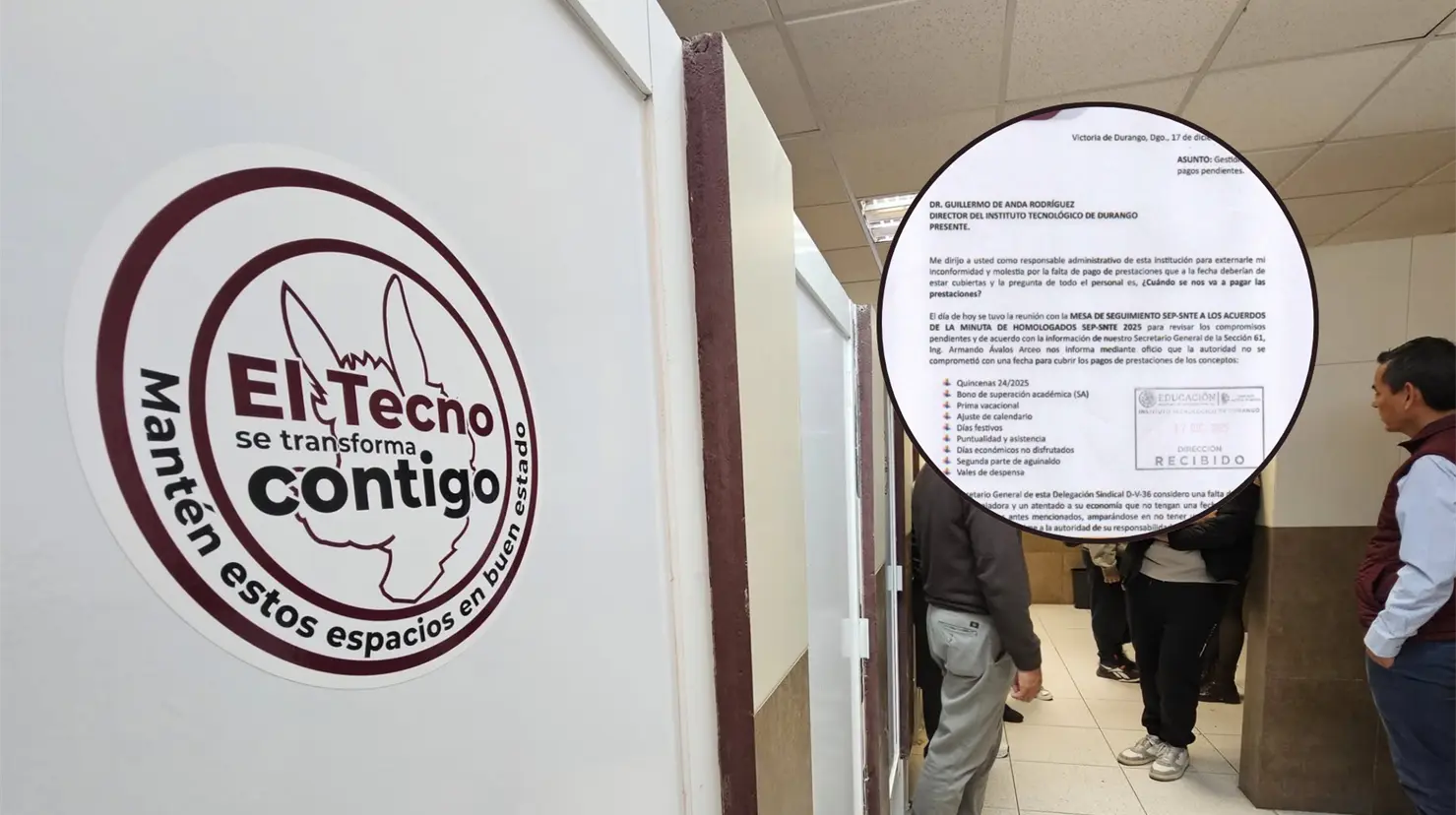 Trabajadores del Tecnológico de Durango están de brazos caídos. | Foto: RRSS.