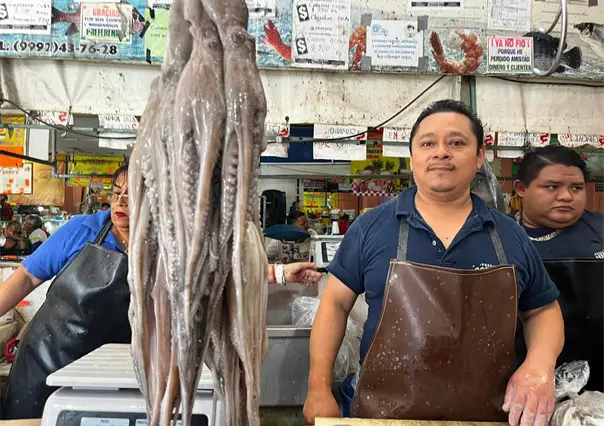 Panorama de la venta de pulpo en mercados de M&eacute;rida tras el cierre de la temporada de captura