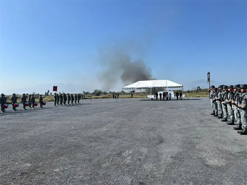 imagen recuadro En un acto simbólico, Nuevo León destruye toneladas de drogas decomisadas, reflejando los esfuerzos en la guerra contra el narcotráfico. Foto: Vianca Treviño
