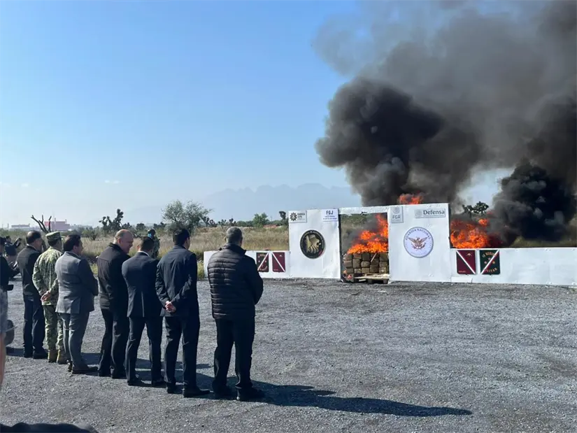 imagen recuadro Nuevo León culmina el año con la incineración de toneladas de narcóticos, marcando un hito en la lucha contra el narcotráfico. Foto: Vianca Treviño