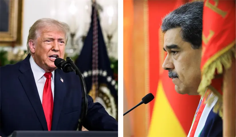 imagen recuadro Donald Trump y Nicolás Maduro. Foto: Facebook (Nicolás Maduro) / X (@WhiteHouse)