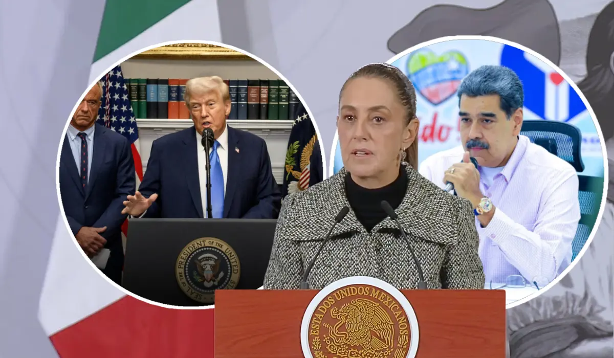 Claudia Sheinbaum, Donald Trump y Nicolás Maduro. Foto: Facebook (Nicolás Maduro) / X (@WhiteHouse) / Captura de pantalla: YouTube (Claudia Sheinbaum)