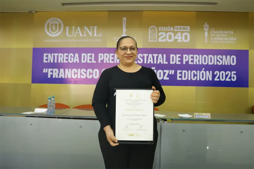 imagen recuadro María de Jesús González Munguía llevó a POSTA a una destacada participación en la reciente ceremonia del Premio Estatal de Periodismo. Foto: Yarince Torres