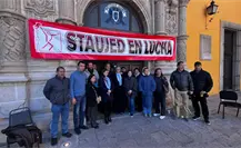 STAUJED mantiene plantón en Edificio Central por falta de pago de aguinaldos
