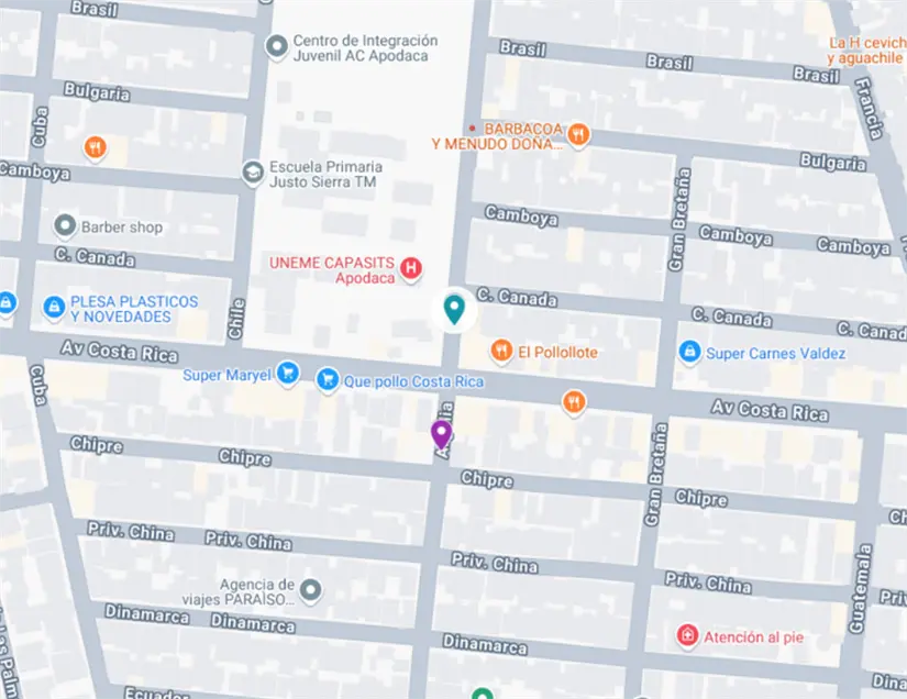 Ubicación del mercadito. Foto: Google maps.