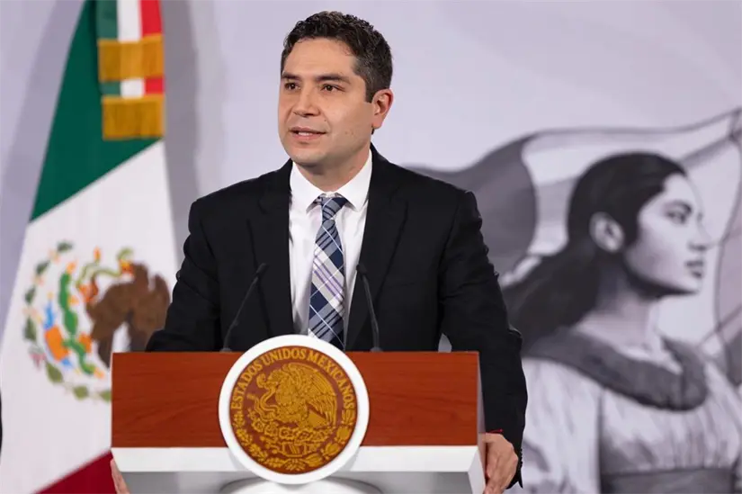 Antonio Martínez Dagnino, titular del SAT, en conferencia de prensa. Foto: Presidencia de la República