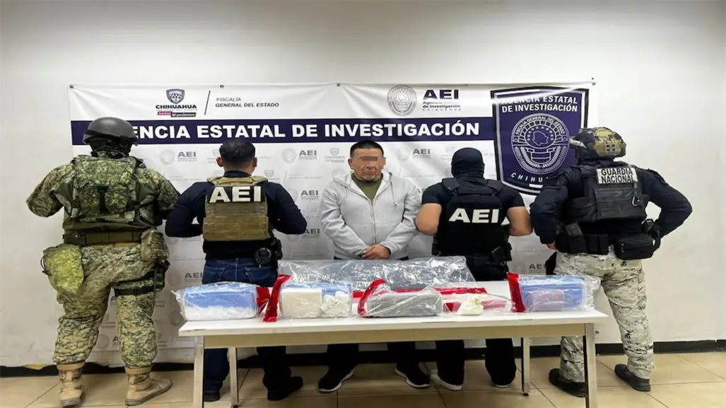 Detienen en Chihuahua a hombre con casi tres kilos de fentanilo