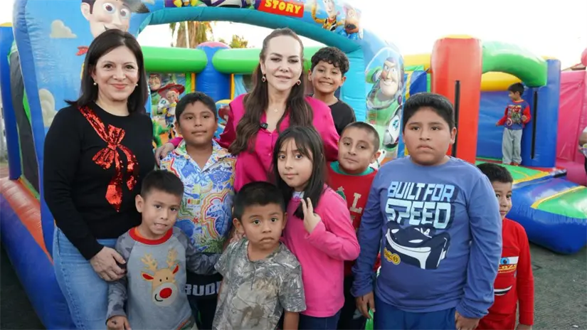 Niñas y niños disfrutaron de los inflables y de otras actividades que hubo en el Juguetón 2025 | FOTO: gobierno de Nuevo Laredo