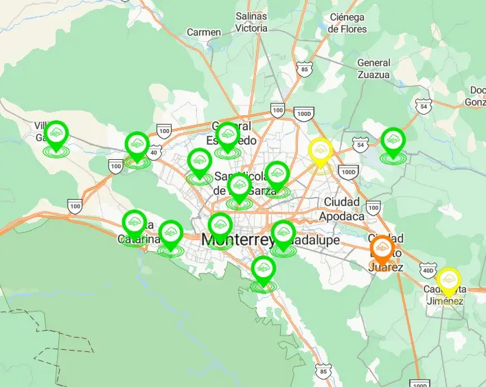 Las condiciones de la calidad del aire en Monterrey son positivas. Foto: SIMA Nuevo León.