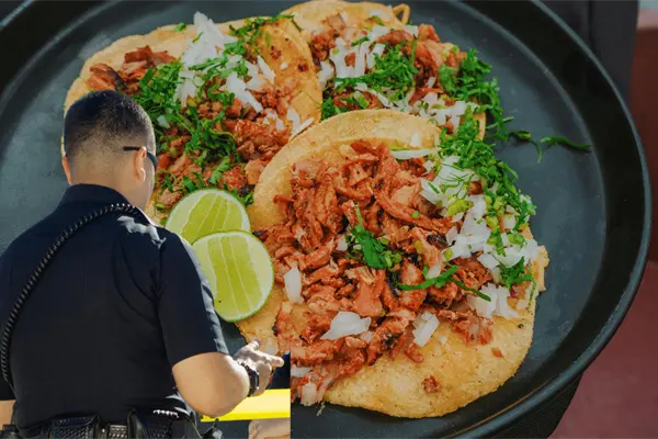 Polic&iacute;as de Santa Catarina reciben taquiza de comerciantes; un gesto de agradecimiento