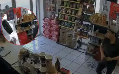 VIDEO| Hombre se salva de morir golpeado por llanta en dep&oacute;sito en la Carretera Nacional