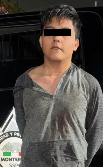El joven fue detenido por las autoridades Foto: Policía de Monterrey